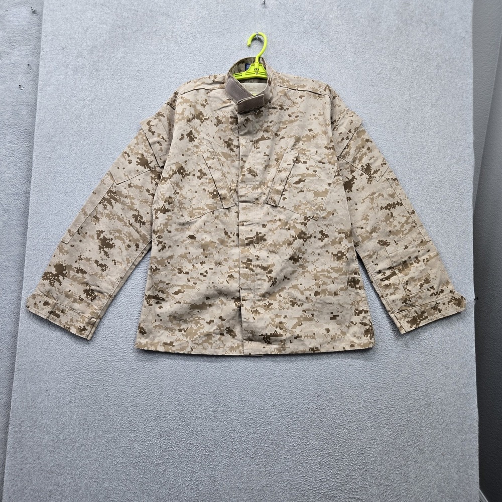 Propper Men Button Up Shirt M/L Tan Camouflage Military Grunge Pockets